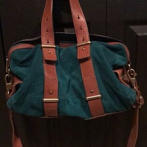 Fossil teal suede purse